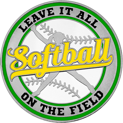 Yellow "Softball" with Green Outer Circular Borders